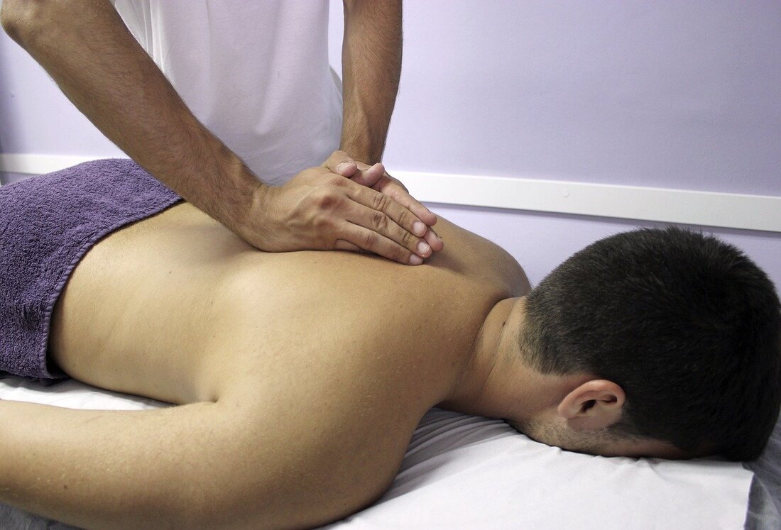 Relaxing home massage on man's back